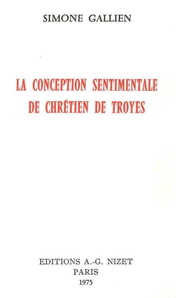 Image de La Conception sentimentale de Chrétien de Troyes