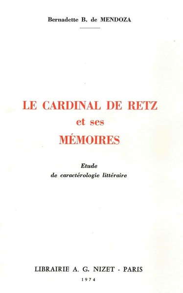 Image de Le Cardinal de Retz et ses Mémoires