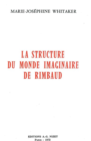 Image de La Structure du monde imaginaire de Rimbaud