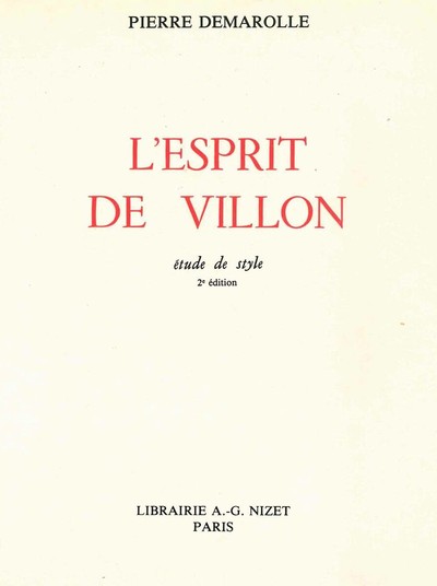 Image de L'Esprit de Villon