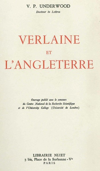 Image de Verlaine et l'Angleterre