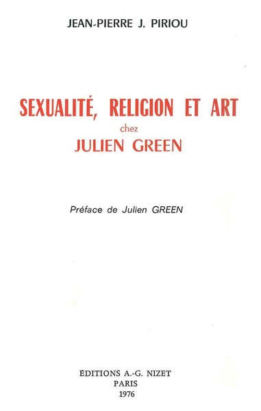 Image de Sexualité, religion et art chez Julien Green