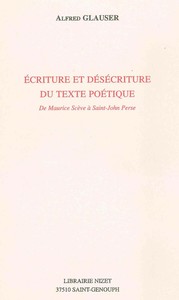 Image de Écriture et désécriture du texte poétique