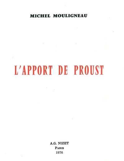Image de L'Apport de Proust