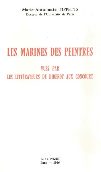 Image de Les Marines des peintres vues par les littérateurs de Diderot aux Goncourt