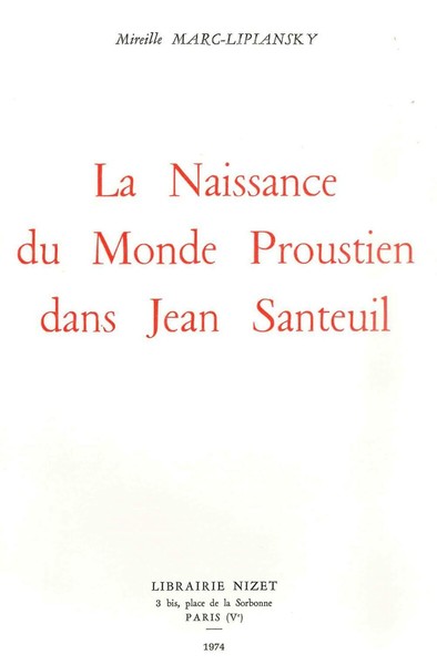 Image de La Naissance du monde proustien