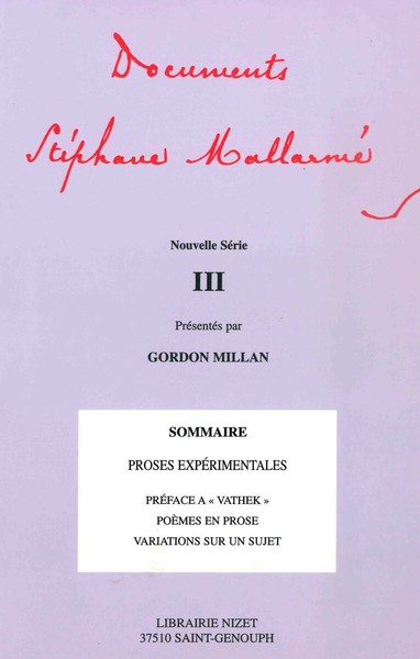 Image de Documents Stéphane Mallarmé - Nouvelle série III