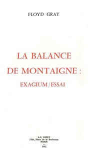 Image de La Balance de Montaigne : exagium/essai
