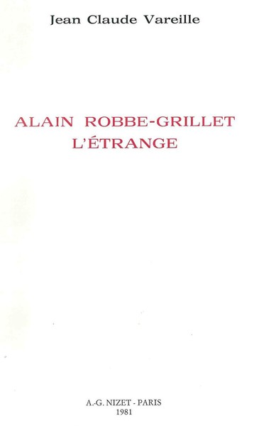 Image de Alain Robbe-Grillet l'étrange