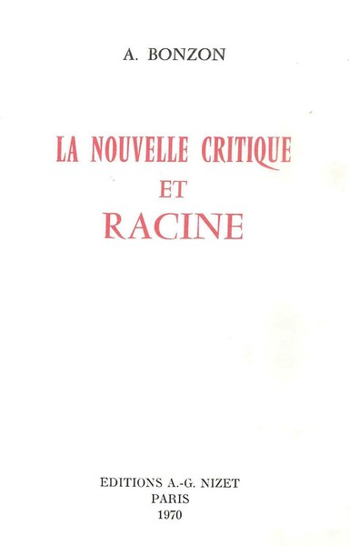 Image de La Nouvelle Critique de Racine