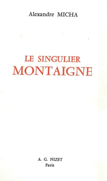 Image de Le Singulier Montaigne