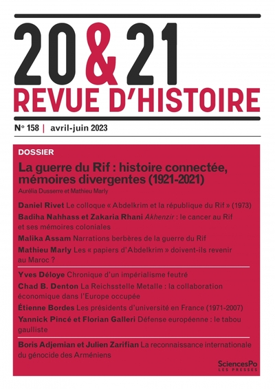 Picture of 20&21. Revue d'histoire 158 - La guerre du Rif : histoire co