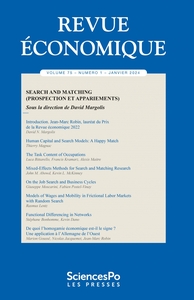 Picture of Revue économique T75-1 - Search and matching (prospection et