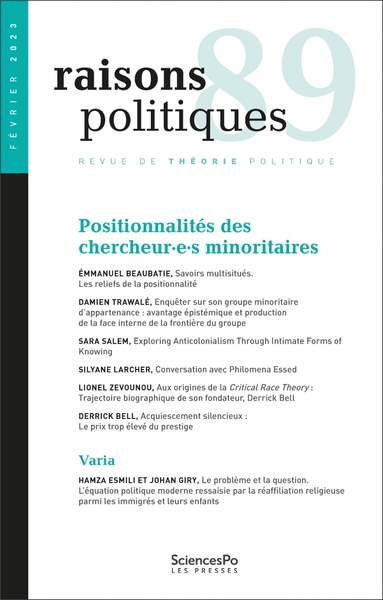 Image de Raisons politiques 89 - Positionnalité des chercheur·e·s min