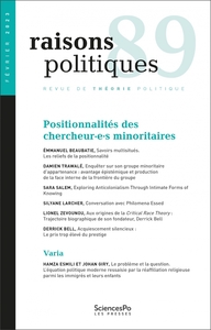 Image de Raisons politiques 89 - Positionnalité des chercheur·e·s min