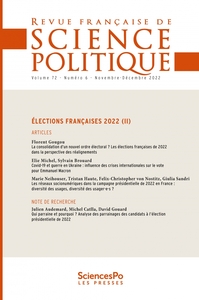Image de Revue Française de Science Politique T72-6 - Élections franç