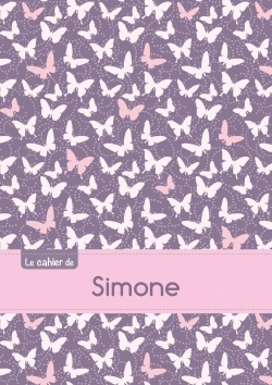 Picture of CAHIER SIMONE BLANC,96P,A5 PAPILLONSMAUVE