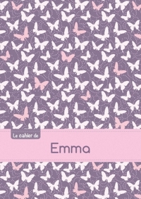 Picture of Le cahier d'Emma - Petits carreaux, 96p, A5 - Papillons Mauve