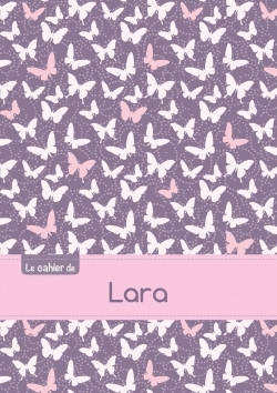 Picture of Le cahier de Lara - Petits carreaux, 96p, A5 - Papillons Mauve