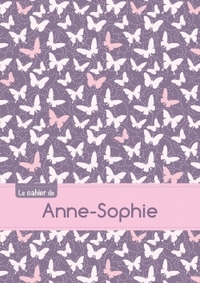 Picture of Le cahier d'Anne-Sophie - Petits carreaux, 96p, A5 - Papillons Mauve