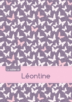 Image de Le cahier de Léontine - Blanc, 96p, A5 - Papillons Mauve