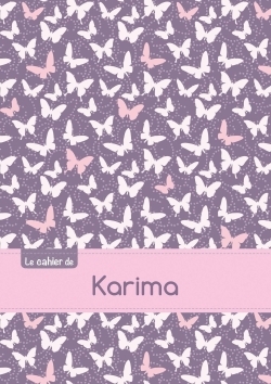 Image de Le cahier de Karima - Blanc, 96p, A5 - Papillons Mauve