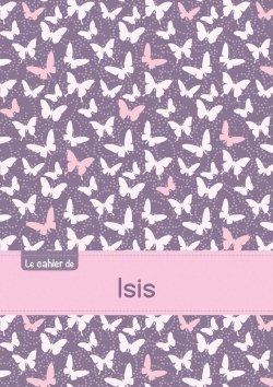 Picture of Le cahier d'Isis - Petits carreaux, 96p, A5 - Papillons Mauve