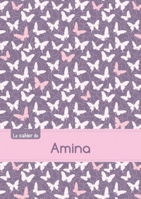 Picture of Le cahier d'Amina - Petits carreaux, 96p, A5 - Papillons Mauve
