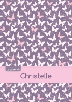 Picture of Le cahier de Christelle - Blanc, 96p, A5 - Papillons Mauve