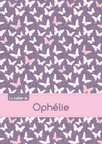 Picture of CAHIER OPHELIE BLANC,96P,A5 PAPILLONSMAUVE