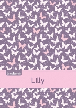 Picture of Le cahier de Lilly - Blanc, 96p, A5 - Papillons Mauve