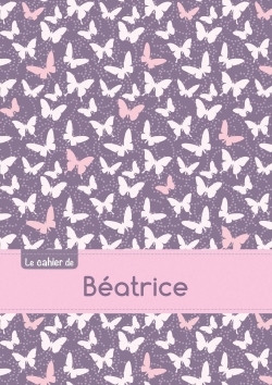 Picture of Le cahier de Béatrice - Blanc, 96p, A5 - Papillons Mauve