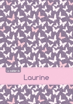 Image de Le cahier de Laurine - Blanc, 96p, A5 - Papillons Mauve
