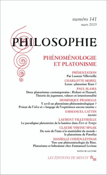 Image de Philosophie 141 Phénoménologie et platonisme