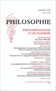 Image de Philosophie 141 Phénoménologie et platonisme