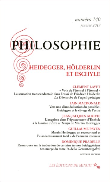 Image de Philosophie 140 : Heidegger, Holderlin, Eschyle