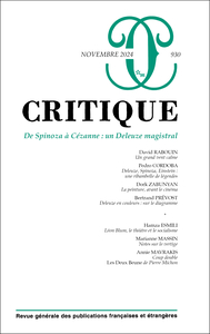 Image de Critique 930 De Spinoza à Cézanne : un Deleuze magistral