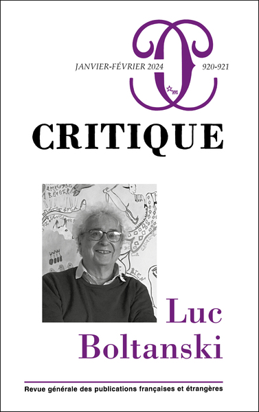 Picture of Critique 920-921 : Luc Boltanski