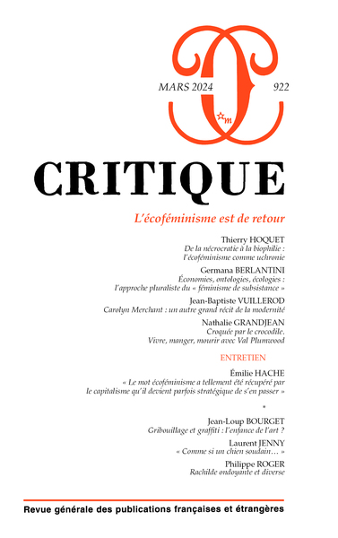 Image de Critique 922 : L'écoféminisme est de retour