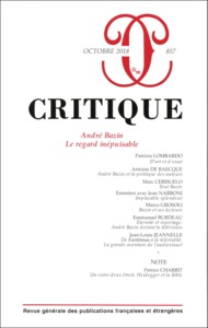 Image de Critique 857 André Bazin le regard inépuisable