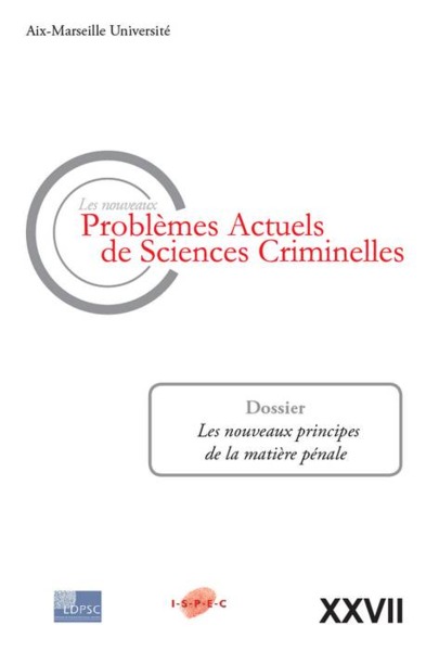 Picture of LES NOUVEAUX PROBLEMES ACTUELS DE SCIENCES CRIMINELLES VOL XXVII