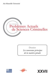 Picture of LES NOUVEAUX PROBLEMES ACTUELS DE SCIENCES CRIMINELLES VOL XXVII