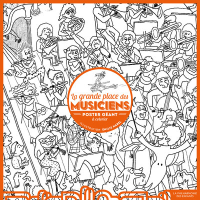 Image de La grande place des musiciens - Poster géant à colorier