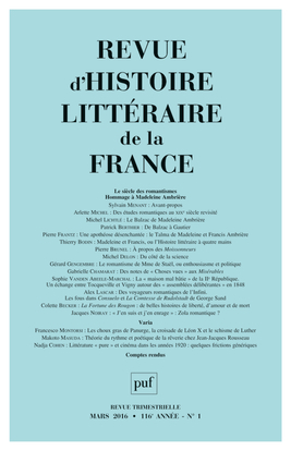 Picture of RHLF 2016, n° 1