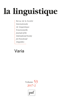 Picture of linguistique 2017, vol. 53 (2)