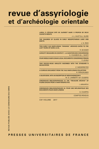 Picture of Rev. d'assyrio. et d'archéo. orient. 2017, vol. 111