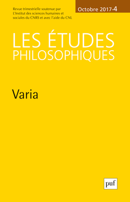 Picture of études philosophiques 2017, n° 4