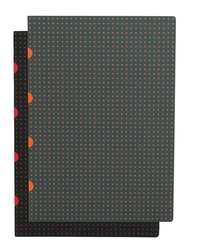 Image de Paper-Oh Cahier Circulo - Noir sur Rouge / Gris sur Orange - A4 - Quadrillage - 80 p.