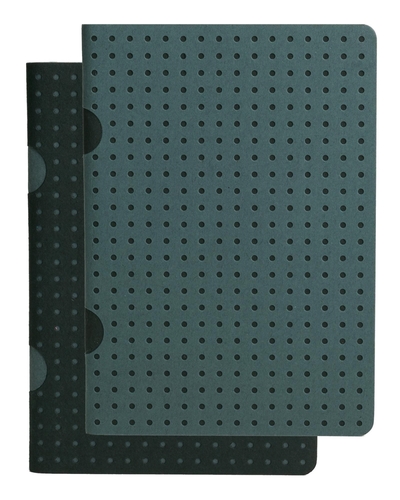Image de Paper-Oh Cahier Circulo - Noir sur Gris / Gris sur Noir - B7 - Quadrillage - 80 p.