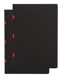 Image de Paper-Oh Cahier Circulo - Noir sur Rouge / Noir sur Rouge - A5 - Quadrillage - 80 p.